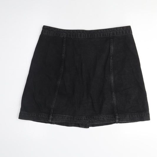 Topshop Women's Black A-Line Mini Skirt Size 32