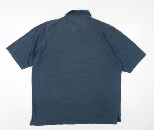 Timberland Mens Blue Polo Shirt Size L Cotton Casual