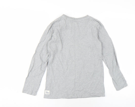 FatFace Boys Grey Graphic Long Sleeve T-Shirt 10-11 Years