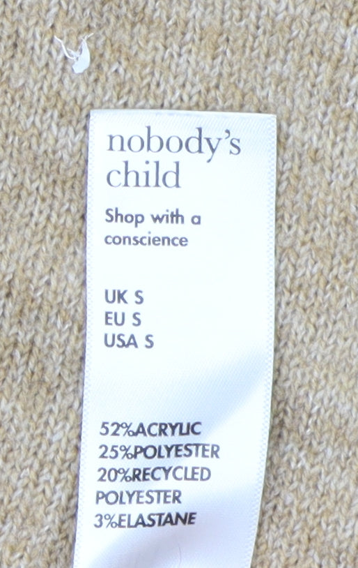Brand and care label for Nobody's Child Women's Beige Knit Pullover Hoodie S