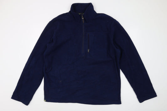 Brasher Men's Blue 1/2 Zip Fleece Sweatshirt XL