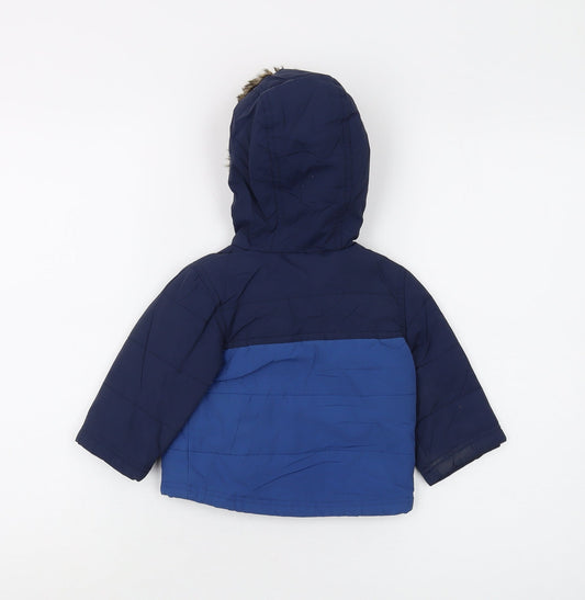 McKenzie Blue Unisex Puffer Jacket 6-9 Months Hooded Winter