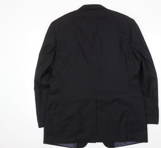 Marks and Spencer Men's Black 44L Wool Blazer, Formal