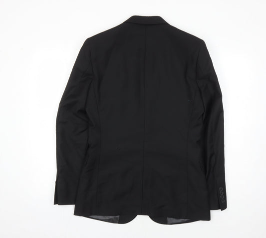 Topman Men's Black Slim Suit Jacket 36R Formal