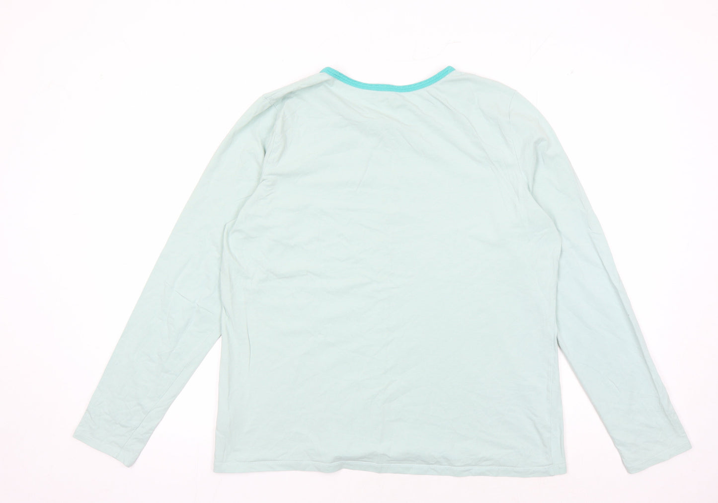 Lands' End Women's Blue Long Sleeve Basic T-Shirt, L