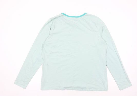 Lands' End Women's Blue Long Sleeve Basic T-Shirt, L