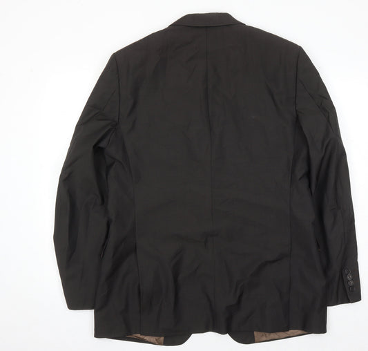 Nigel Hall Men's Black Wool Blazer Size 44 Regular Fit