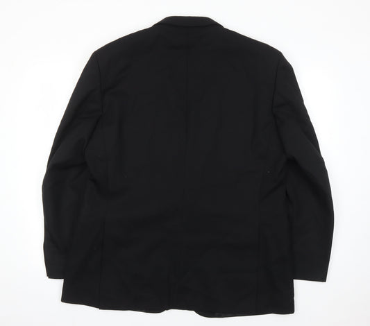 Moss Bros Mens Black Wool Blazer 44R Formal