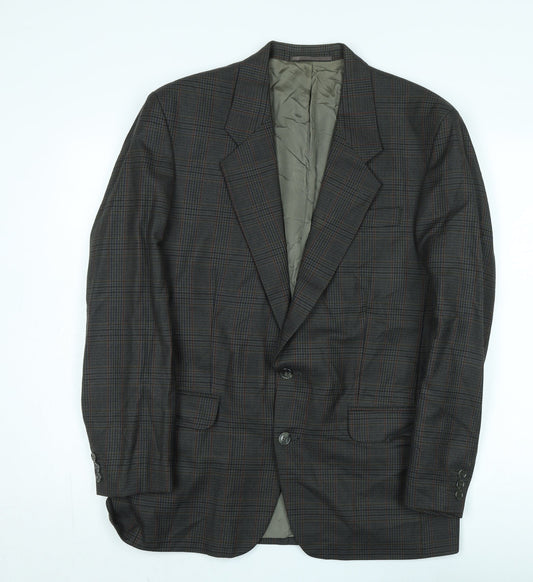 Pierre Cardin Men's Grey Plaid Blazer, Size 40R, Formal Wear