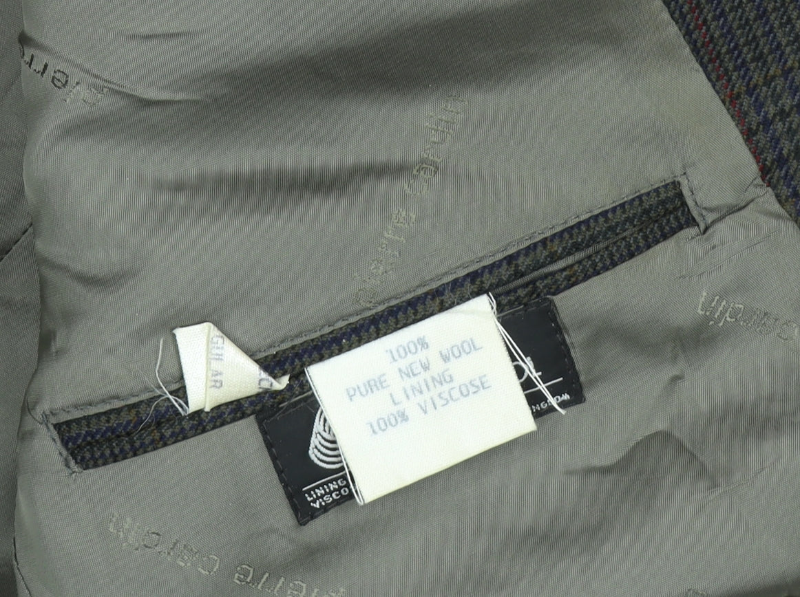 Pierre Cardin Men's Grey Plaid Blazer, Size 40R, Formal Wear