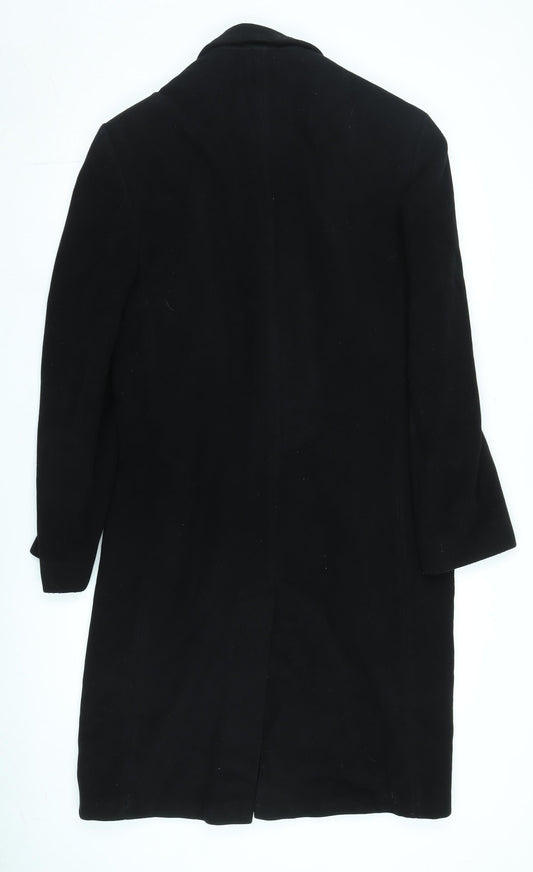 Jeff Banks Men's Black Wool Overcoat - Size 38