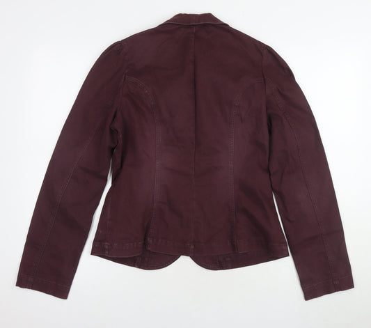 H&M Women's Red Blazer, Size 10, Cotton, Button Jacket