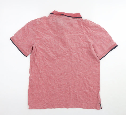 Zara Men's Red Polo Shirt - Size 12, Cotton, Casual