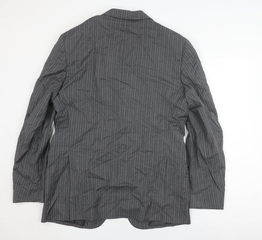 Marks and Spencer Grey Striped 44L Blazer for Men
