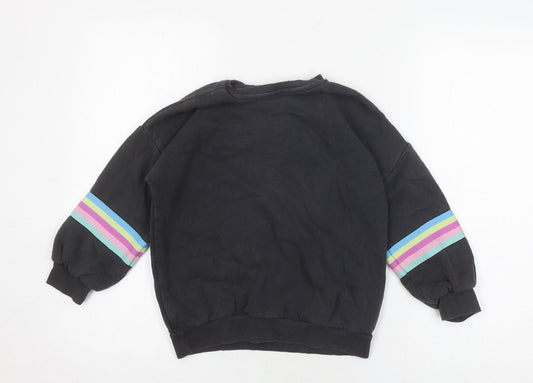 Marks and Spencer Girls Black Pullover Sweatshirt 8-9 Years