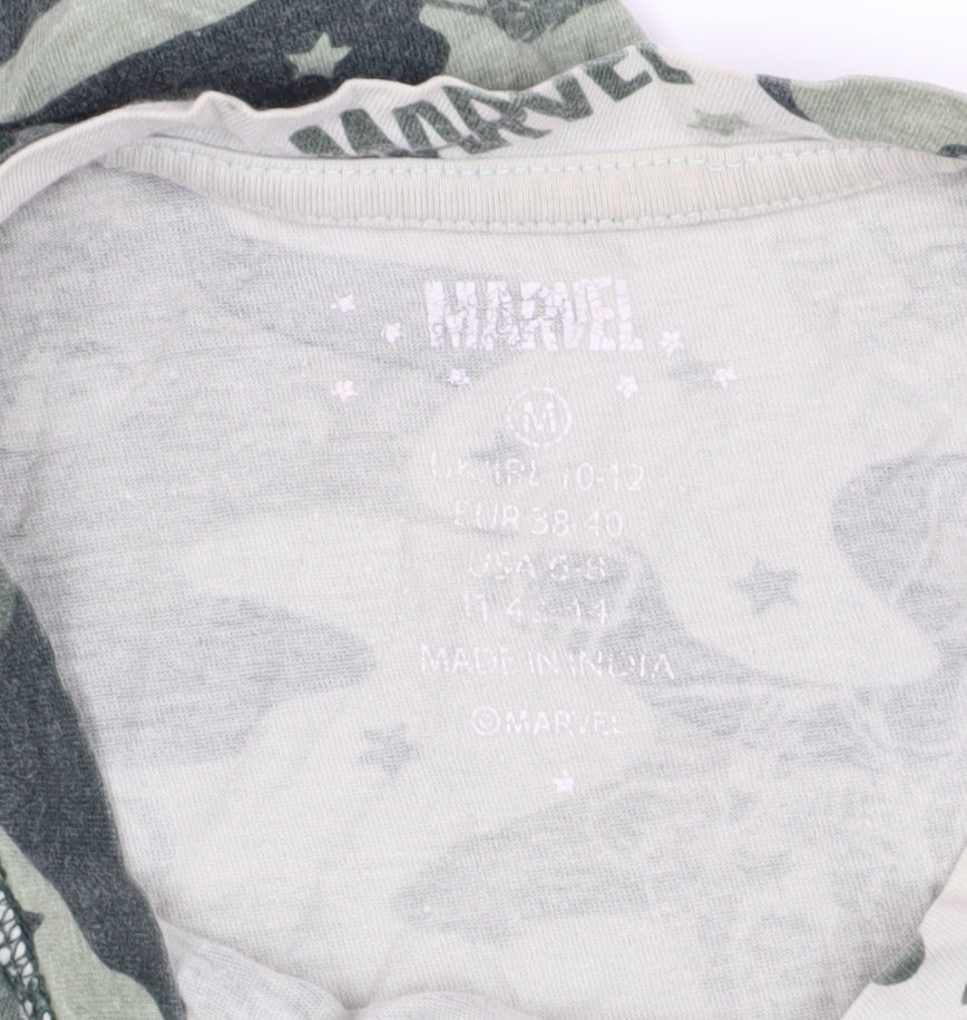 Marvel Women's Green Camouflage T-Shirt - Size M 10-12