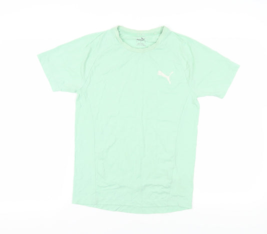 Puma Unisex Green Crew Neck T-Shirt, Size S