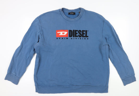 Diesel Men's Blue Pullover Sweatshirt 2XL Logo