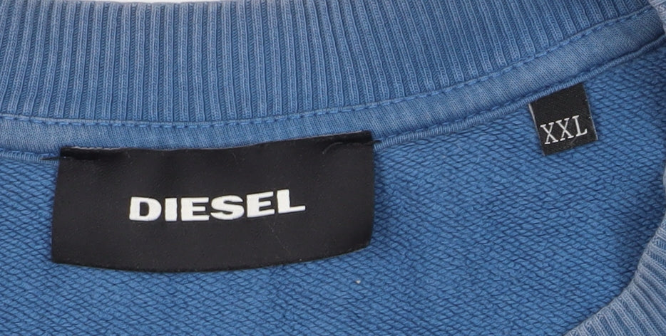 Diesel Men's Blue Pullover Sweatshirt 2XL Logo