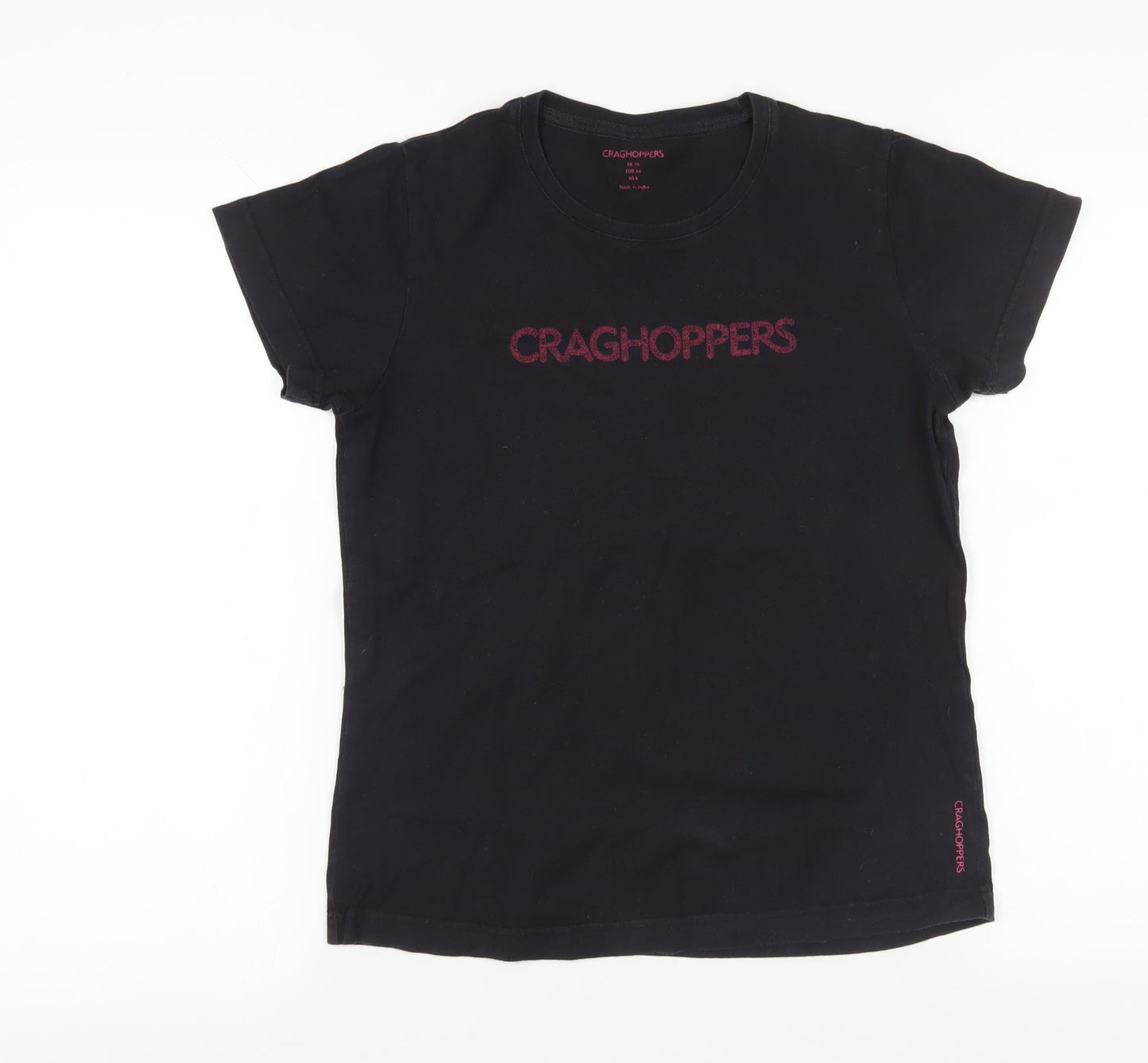 Craghoppers Women's Black Crew Neck T-Shirt Size 10