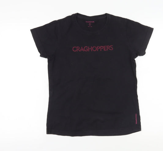Craghoppers Women's Black Crew Neck T-Shirt Size 10