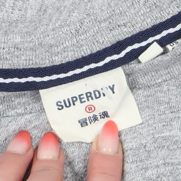 Superdry Women's Grey Cropped T-Shirt Size 16