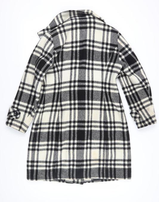 Precis Women's Black Check Petite Pea Coat Size 10