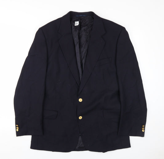 Jaeger Men's Black Blazer Regular Fit Size 52R