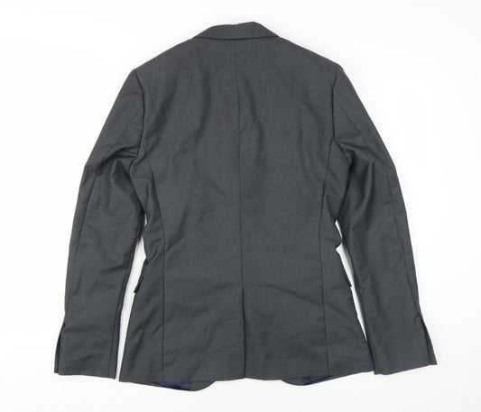 Topman Men's Grey Skinny Blazer 34R Regular Fit