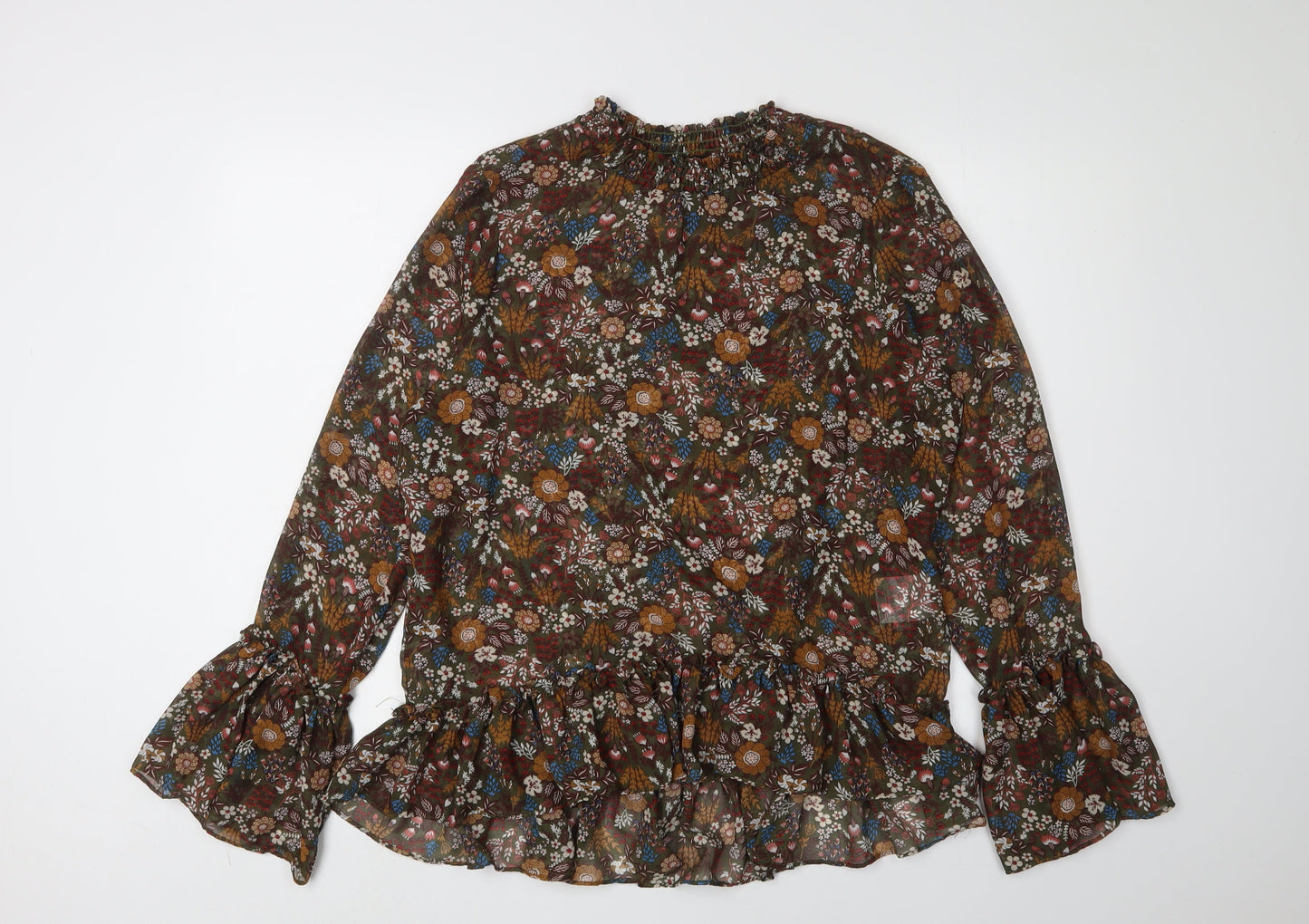 Brave Soul Women's Floral Tunic Blouse, Multicoloured, L