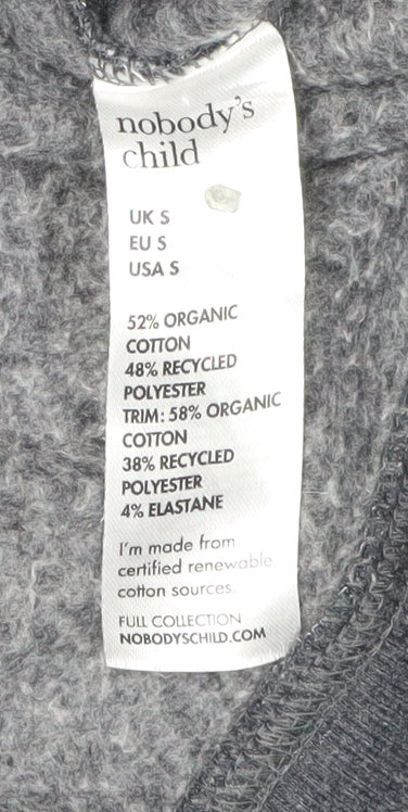Close-up detail of Nobody's Child Women's Black S Pullover Sweatshirt