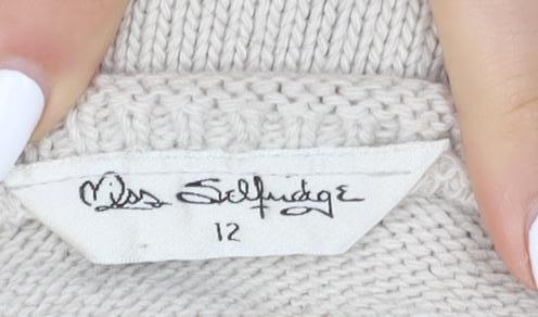 Close-up detail of Miss Selfridge Women's Beige jumper, size 12