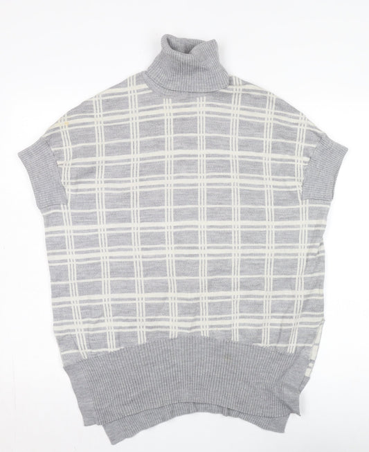 Karen Millen Women's Grey Tunic Jumpers XS Roll Neck