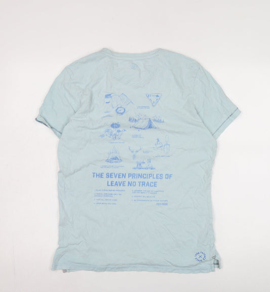 Fat Face Unisex Blue Cotton T-Shirt Size S