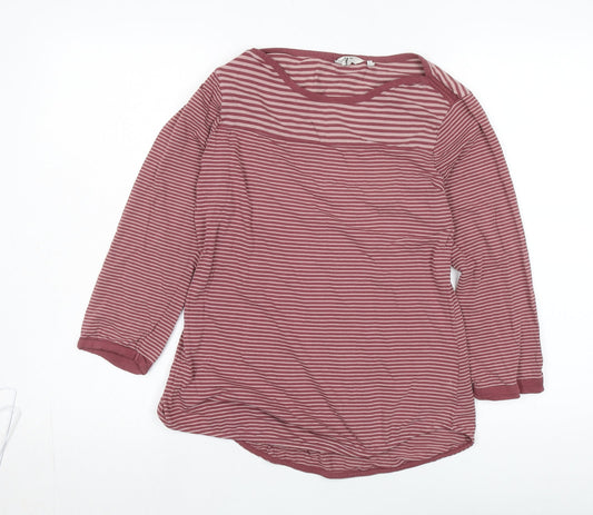 Womens UK Size 10 FatFace Red Cotton Blend T-Shirt