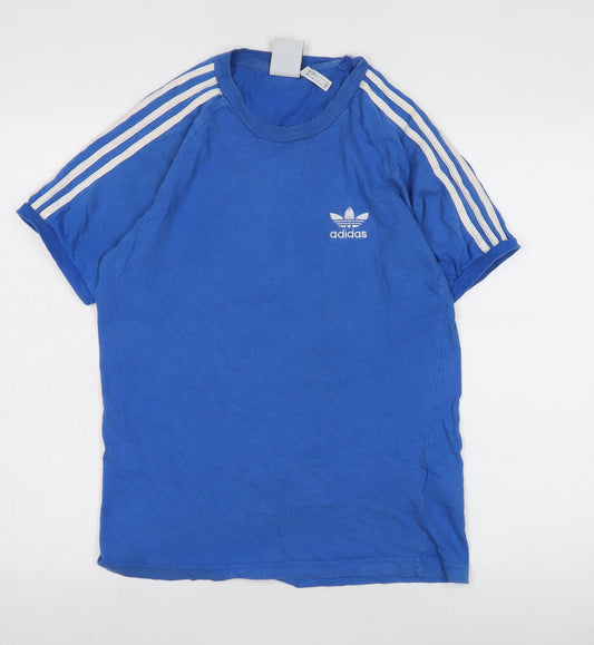Mens UK Size S adidas Blue Cotton T-Shirt