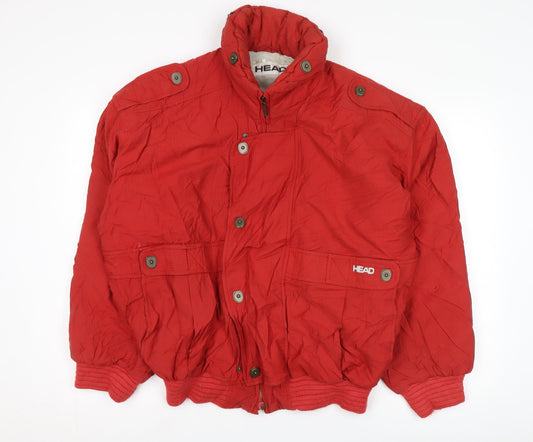 Head Men's Red Bomber Jacket Stand-Up Collar