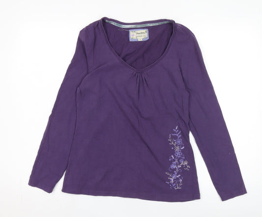 Peter Storm Women's Purple T-Shirt Size 14, Embroidered Jersey