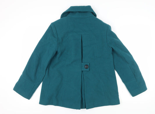 Womens UK Size 12 Regular Alexon Green Wool Blend Coat