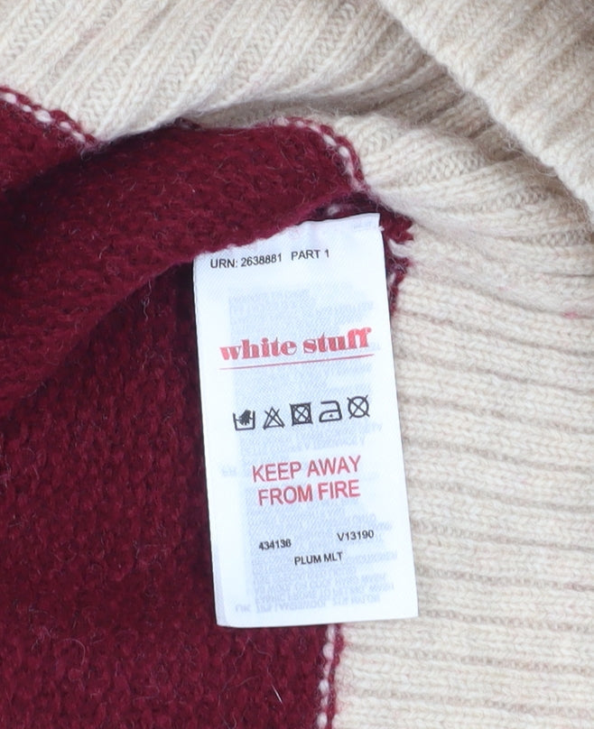 White Stuff Women's Multicoloured Roll Neck Jumper, Size 8