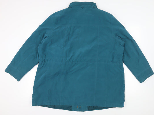 BM Women's Blue XL Basic Jacket Coat with Pockets