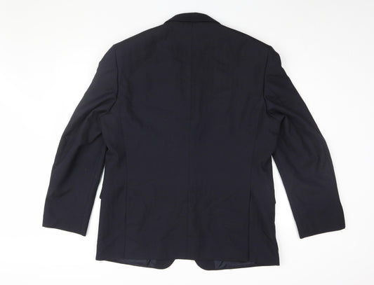 Men's Vintage Black Blazer, 44S, Single-Breasted, Formal