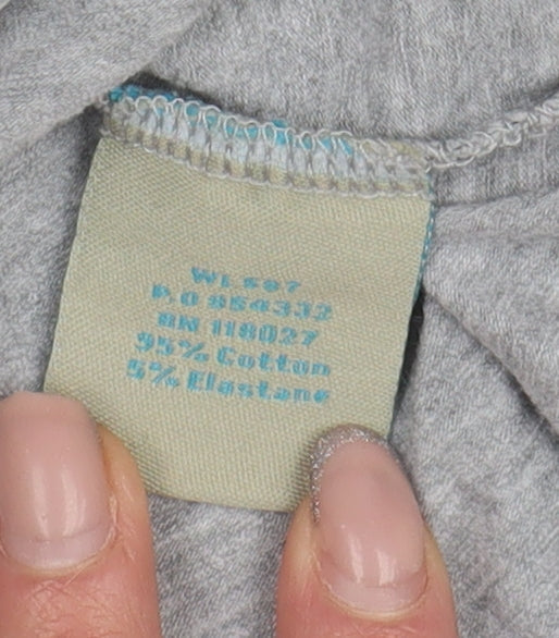 Boden Women's Grey Scoop Neck T-Shirt Size 16