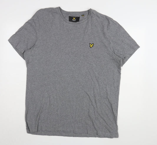 Lyle & Scott Men's Grey XL Logo T-Shirt - Classic Style