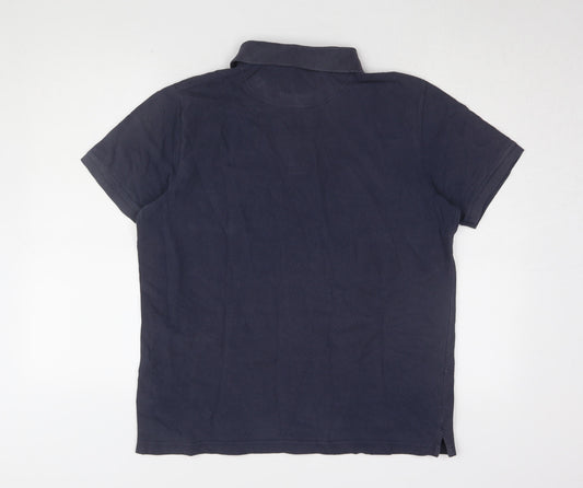 Mexx Men's Blue Polo Shirt Size 12 Solid Cotton Casual