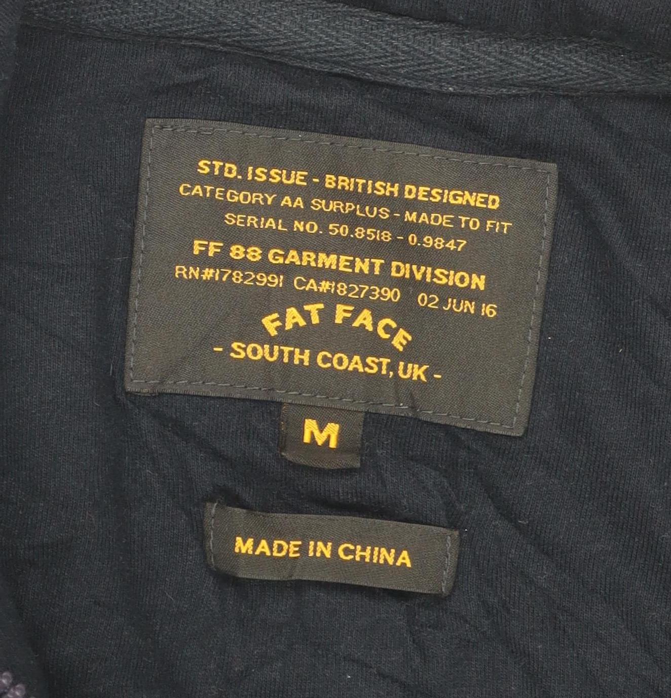 Fat Face Men's Black Bomber Jacket Size M