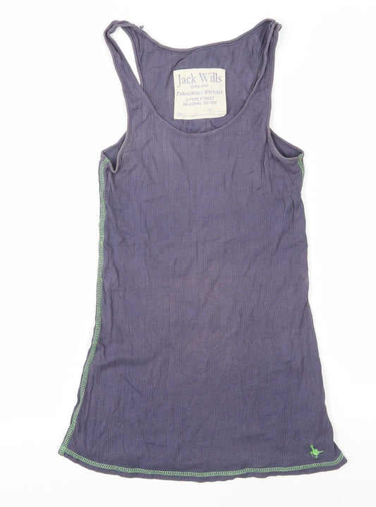 Jack Wills Women's Purple Tank - Size 10, 100% Cotton