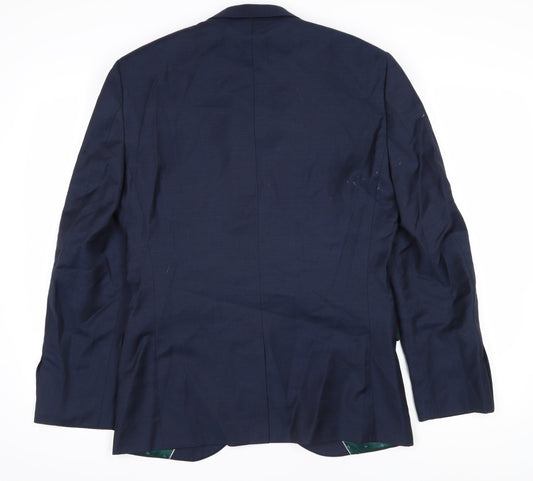 Next Men's Blue Slim Fit Wool Blazer 36S
