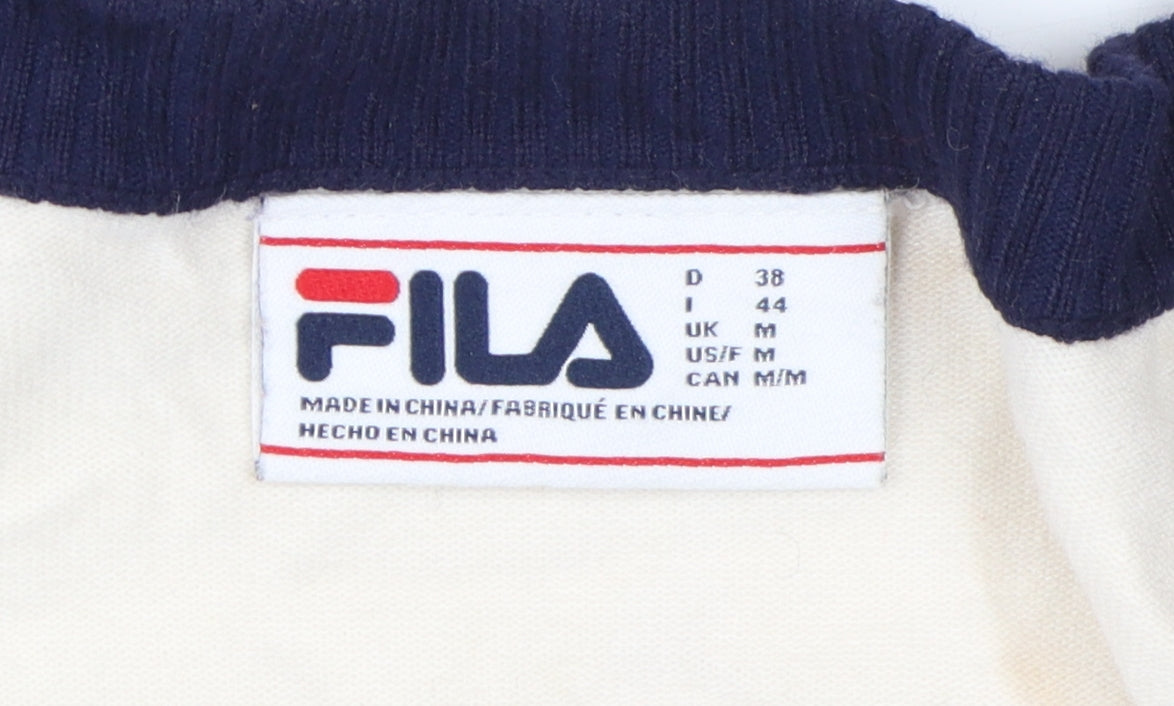 Fila Unisex White Medium Cardigan, V-Neck Knit Jumper
