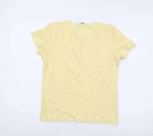 GAP Women Yellow M Basic Crew Neck T-Shirt